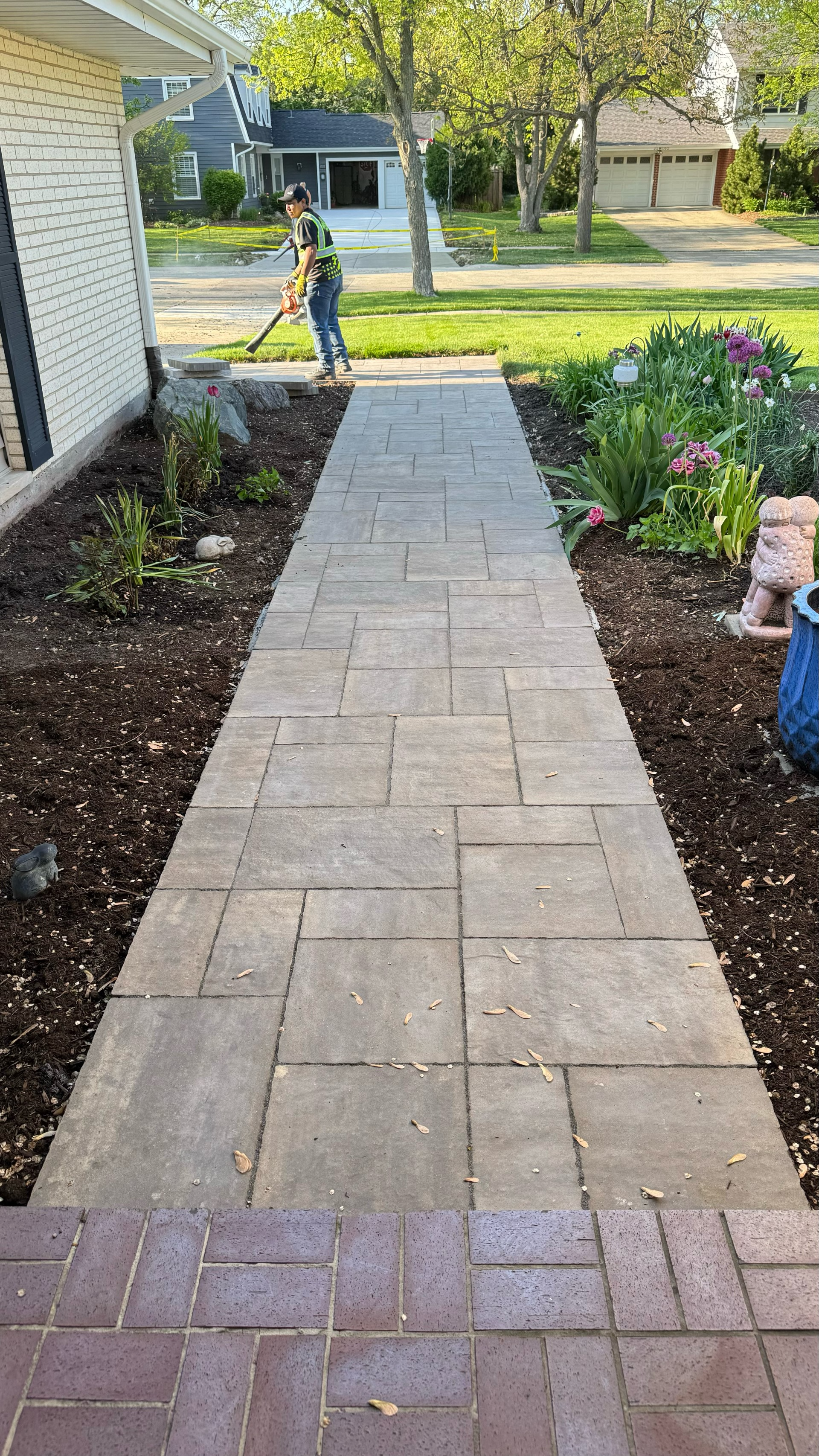 Dramatic Brick Paver Front Entryway Transformation in Glen Ellyn, Illinois Thumbnail